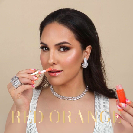 La PIEL Juicy Lips Red Orange Swatch Na Usnama