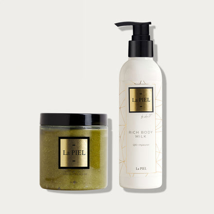 La PIEL Matcha Scrub I Hydra Milk Set