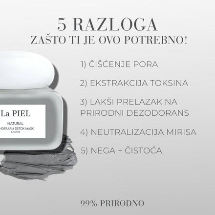 La PIEL Prirodna Detox Maska Za Pazuhe Pet Razloga Siva Grafika